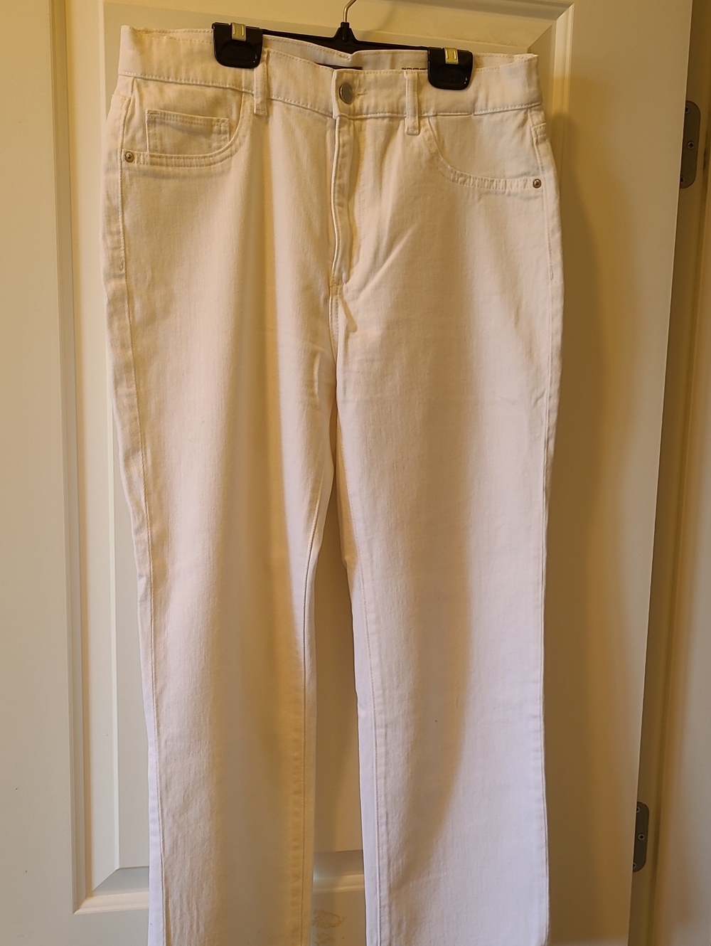 DL1961 Women's White Straight-Leg Ankle Stretch Jeans